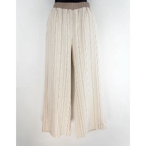 Full-Length Pant Stripe Cotton Linen Straight Line 2024 Spring/Summer