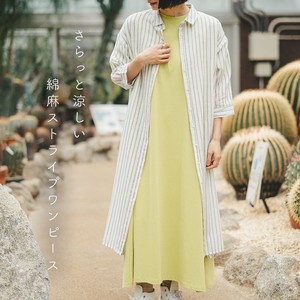 Casual Dress Stripe Cotton Linen One-piece Dress 【2024NEW】