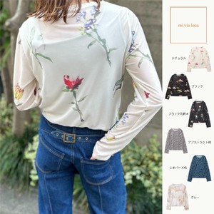 [SD Gathering] T-shirt Long Sleeves Floral Pattern Tops Tulle Sheer Cut-and-sew