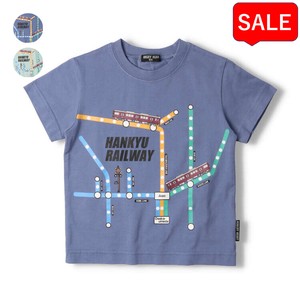阪急電車路線図プリント半袖Tシャツ K30854　半袖　トップス　電車　路線図