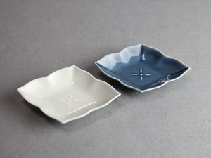 菱型 豆皿 ブルー グレー2色 小皿 薬味皿  [日本製/有田焼/和食器]