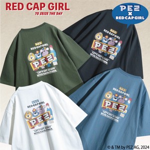 【24SS新作】PEZ × RED CAP GIRL 16/-オープンエンド天竺 バックプリント 半袖T-shirt