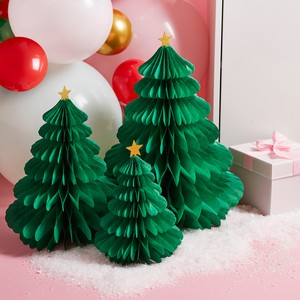 「クリスマス」フーティー バロー ペーパークリスマスツリー 3点セット【パーティー/中国製】