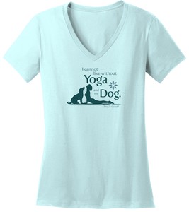 Women’s・プリントTシャツ　『Yoga and my dog』　半袖 Tシャツ