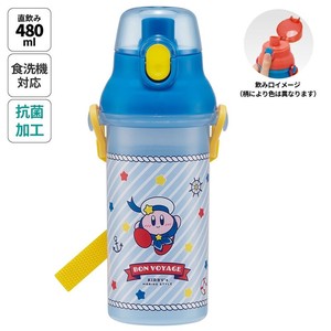 Water Bottle Kirby Skater Dishwasher Safe Clear 480ml Made in Japan