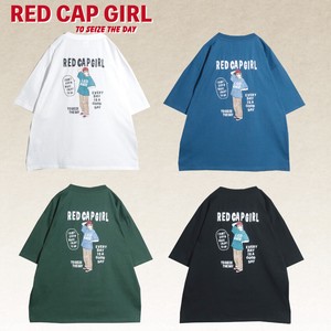 RED CAP GIRL 20/-天竺 発泡プリント 半袖T-shirt