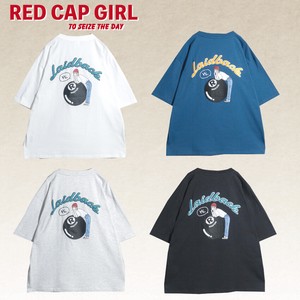 RED CAP GIRL 20/-天竺 8ボール 発泡プリント 半袖T-shirt