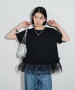 T-shirt Tulle Ruffle Cut-and-sew