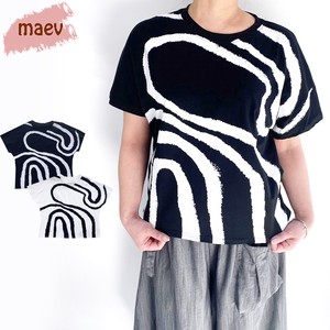 maev【2024新作】5月新作 アートペイントTシャツ トップス Tシャツ カットソー ゆったり M〜LL