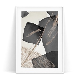 ミニポスター【 ブラック07 】 北欧アブストラクト 抽象画ポスター