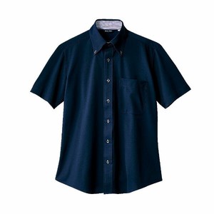 ZK2712-9CB_L ニットシャツ 兼用 半袖 ネイビー L 住商モンブラン