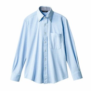 ボタンダウンシャツ ZK2711-4CB_3L ニットシャツ 兼用 長袖 ブルー 3L 住商モンブラン