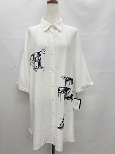 Button Shirt/Blouse Pudding Roll-up Long 5/10 length 2024 Spring/Summer