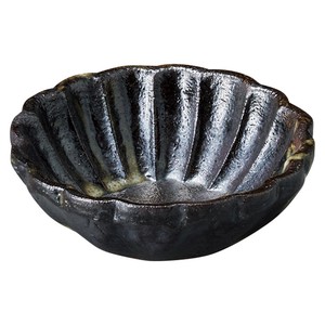 【信楽焼】黒さび輪花 豆鉢