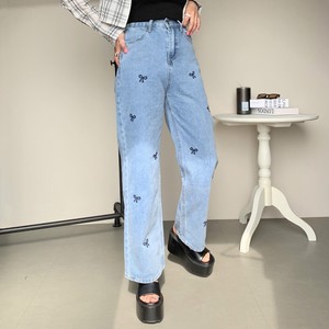 Denim Full-Length Pant Embroidered Straight 【2024NEW】