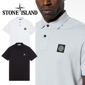 STONE ISLAND メンズ 半袖 ポロシャツ BLACK/WHITE ストーンアイランド
