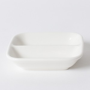 [NIKKO/NO. 5020S] スパイスディッシュ 薬味 ソース 角型 乳白色 食洗器対応 陶磁器 日本製