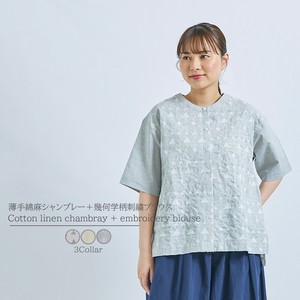 Button Shirt/Blouse Cotton Linen 2024 NEW