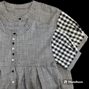 Button Shirt/Blouse A-Line Stand-up Collar Switching