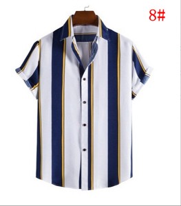 シャツ   薄手 半袖  ストライプ  夏  メンズファッション     BQ2913