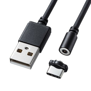 サンワサプライ 超小型Magnet脱着式USB TypeCケーブル 1m KU-CMGCA1