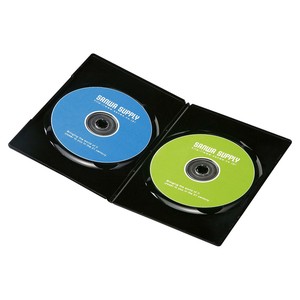 サンワサプライ スリムDVDトールケース 2枚収納 ×10枚セット ブラック DVD-TU2-10BKN