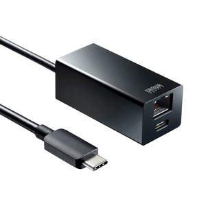 サンワサプライ USB Type-Cハブ付き ギガビットLANアダプタ USB-3TCH32BK