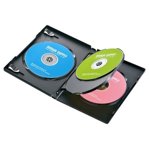 サンワサプライ DVDトールケース 4枚収納 ×3枚セット ブラック DVD-TN4-03BKN