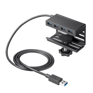 サンワサプライ クランプ固定式 USB3.2 Gen1 ハブ USB-3H434BK
