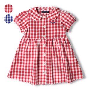 Kids' Casual Dress Front Opening One-piece Dress M Checkered