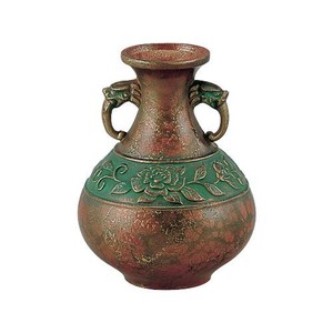 高岡銅器 合金製花瓶　しなの　赤金　108-10