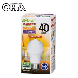 OHM LED電球 E26 40形相当 人感センサー付 電球色 LDA5L-H R21