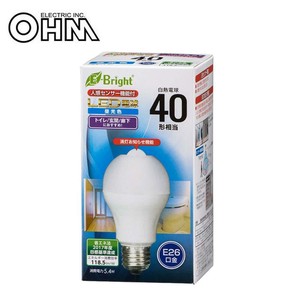 OHM LED電球 E26 40形相当 人感センサー付 昼光色 LDA5D-H R21