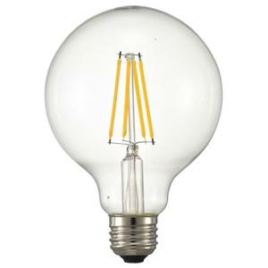 OHM LED電球 フィラメント ボール形 E26 60形相当 調光器対応 LDG5L/D C6