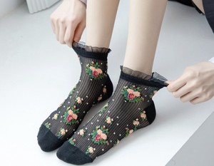 Ankle Socks Floral Pattern Socks Ladies'
