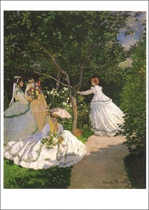 ポストカード アート モネ「庭にいる女性たち」 105×148mm 名画 郵便はがき 2024新作