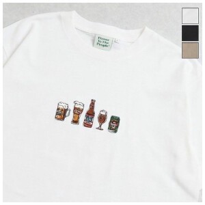 【予約販売】スラブ天竺ビール刺繍Tシャツ【2024夏物】【ユニセックス】