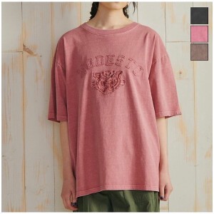 【予約販売】ピグメント虎刺繍Tシャツ【2024夏物】【ユニセックス】