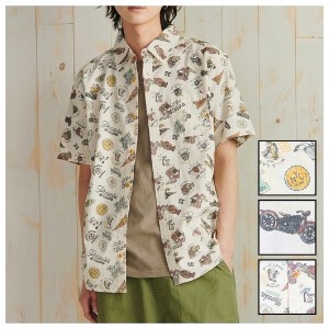 Pre-order Button Shirt Patterned All Over Pudding Unisex