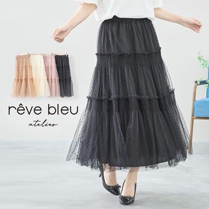 Skirt Tulle Tiered Skirt L Switching 【2024NEW】