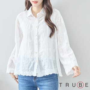 Button Shirt/Blouse Lace Blouse L 【2024NEW】