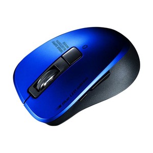 静音Bluetooth 5.0 ブルーLEDマウス(5ボタン・ブルー) MA-BTBL155BL