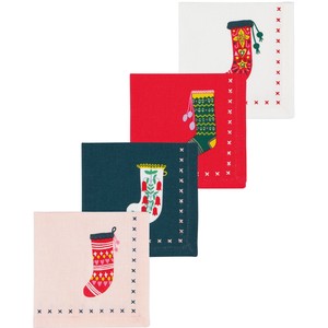 【4/30まで】ナウデザイン カクテルナプキン Winter Woolens 4枚セット【クリスマス/インド製】