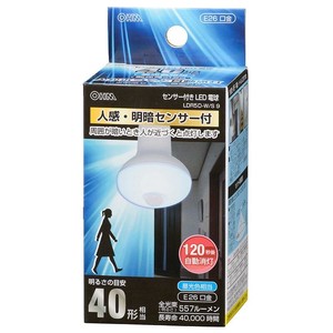 OHM LED電球 レフランプ形 E26 40形相当 人感明暗センサー付 昼光色 LDR5D-W/S 9