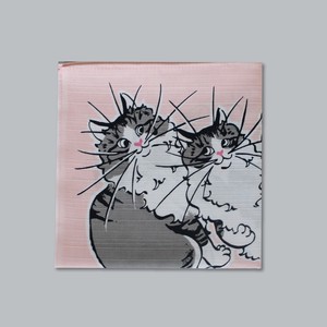 FUROSHIKI【風呂敷／ふろしき】70cm×70cm 猫　ピンク【日本製】