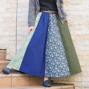 Skirt Small Long Skirt Floral Pattern Cotton Switching