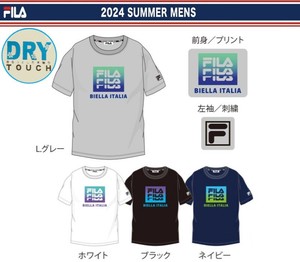 【2024新作】FILA（メンズ）　DRY　フロントロゴプリントTシャツ