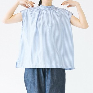 【レディース】ストライプ / ギンガム - フリル衿フレンチシャツ