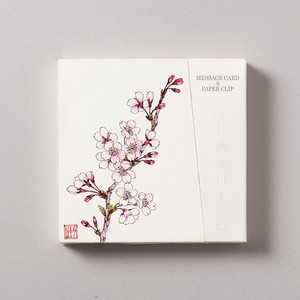 Greeting Card Paper Clip Cherry Blossoms Message Card M clip card Made in Japan