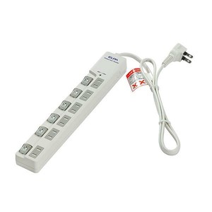 ELPA(エルパ) 耐雷サージ LEDランプ スイッチ付タップ(上差し) 1m 6個口 ホワイト WLS-LU610MB(W)